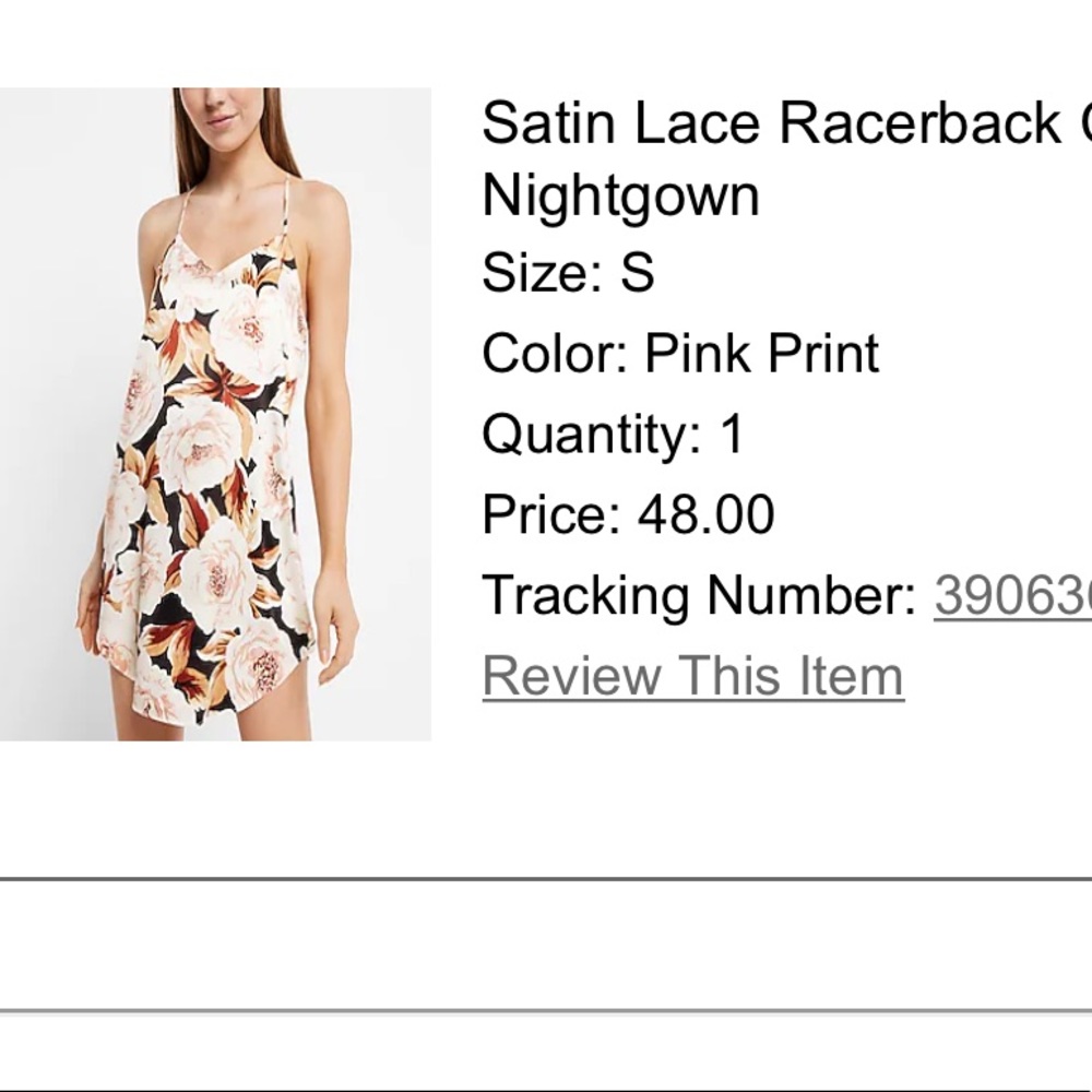 Satin lace racer back camise